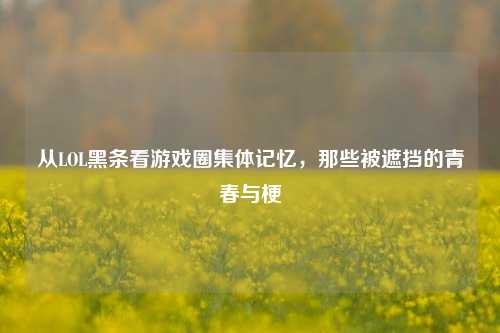 从LOL黑条看游戏圈集体记忆,那些被遮挡的青春与梗