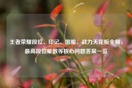 王者荣耀段位、印记、国服、战力天花板全解，最高段位星数等核心问题答案一览