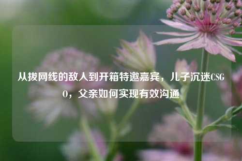 从拔网线的敌人到开箱特邀嘉宾,儿子沉迷CSGO,父亲如何实现有效沟通