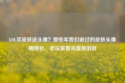 LOL买皮肤送头像？那些年我们追过的皮肤头像捆绑包，老玩家看完直接泪目
