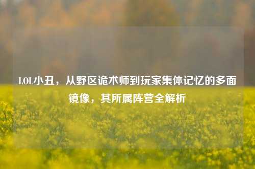 LOL小丑,从野区诡术师到玩家集体记忆的多面镜像,其所属阵营全解析