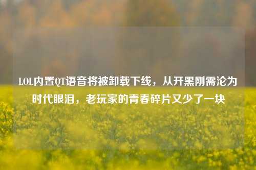 LOL内置QT语音将被卸载下线,从开黑刚需沦为时代眼泪,老玩家的青春碎片又少了一块