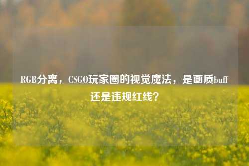 RGB分离，CSGO玩家圈的视觉魔法，是画质buff还是违规红线？