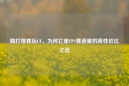 精打细算玩CF,为何它是FPS赛道里的高性价比之选
