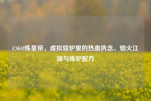 CSGO炼皇帝,虚拟熔炉里的热血执念、烟火江湖与炼炉配方
