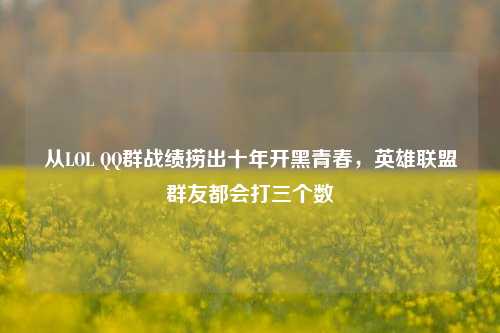 从LOL QQ群战绩捞出十年开黑青春,英雄联盟群友都会打三个数
