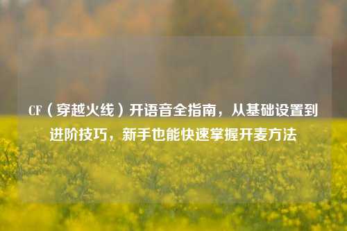 CF(穿越火线)开语音全指南,从基础设置到进阶技巧,新手也能快速掌握开麦方法