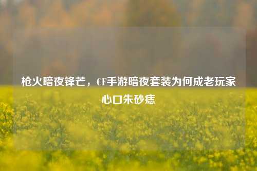 枪火暗夜锋芒,CF手游暗夜套装为何成老玩家心口朱砂痣