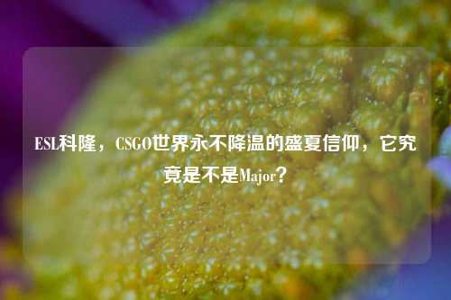 ESL科隆，CSGO世界永不降温的盛夏信仰，它究竟是不是Major？