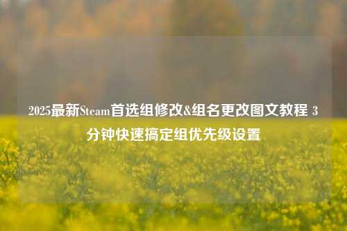2025最新Steam首选组修改&组名更改图文教程 3分钟快速搞定组优先级设置