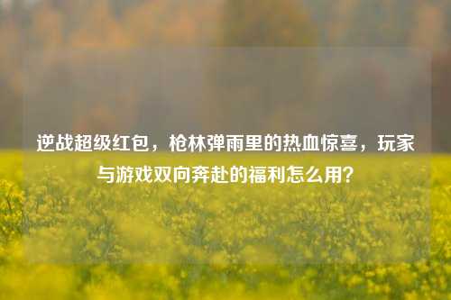 逆战超级红包,枪林弹雨里的热血惊喜,玩家与游戏双向奔赴的福利怎么用?
