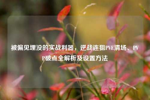 被偏见埋没的实战利器,逆战连狙PVE清场、PVP破点全解析及设置方法