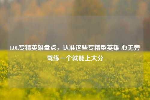 LOL专精英雄盘点，认准这些专精型英雄 心无旁骛练一个就能上大分