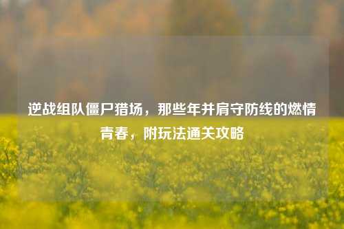 逆战组队僵尸猎场，那些年并肩守防线的燃情青春，附玩法通关攻略