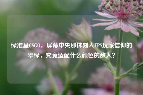 绿准星CSGO，屏幕中央那抹刻入FPS玩家信仰的翠绿，究竟适配什么颜色的敌人？