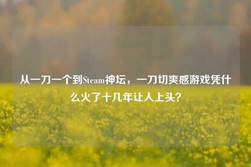 从一刀一个到Steam神坛，一刀切爽感游戏凭什么火了十几年让人上头？