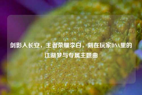 剑影入长安，王者荣耀李白，刻在玩家DNA里的江湖梦与专属主题曲