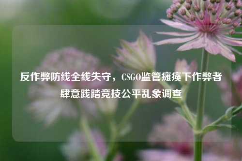 反作弊防线全线失守,CSGO监管瘫痪下作弊者肆意践踏竞技公平乱象调查