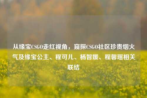 从缘宝CSGO走红视角,窥探CSGO社区珍贵烟火气及缘宝公主、程可儿、杨智媛、程馨瑶相关联结
