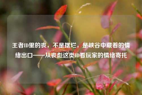 王者ID里的丧，不是摆烂，是峡谷中藏着的情绪出口——从丧彪这类ID看玩家的情绪寄托