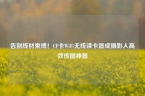 告别线材束缚!CF卡WiFi无线读卡器成摄影人高效传图神器