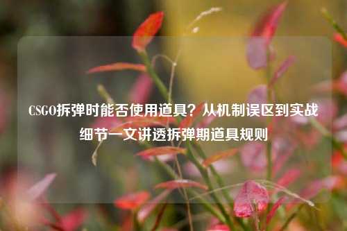 CSGO拆弹时能否使用道具？从机制误区到实战细节一文讲透拆弹期道具规则