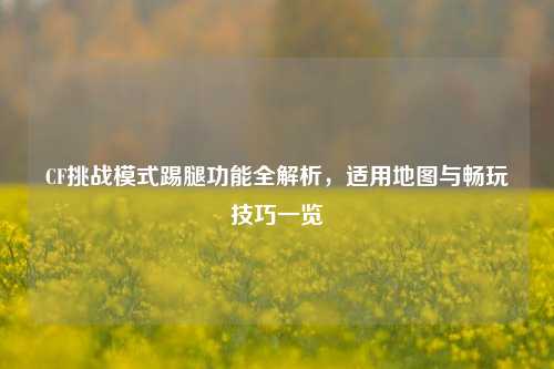 CF挑战模式踢腿功能全解析,适用地图与畅玩技巧一览