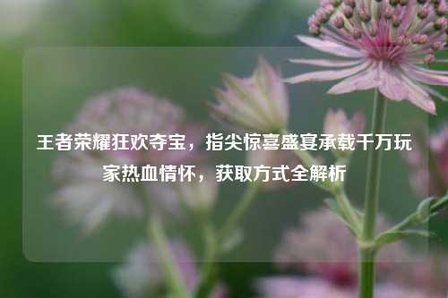 王者荣耀狂欢夺宝，指尖惊喜盛宴承载千万玩家热血情怀，获取方式全解析
