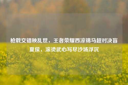 枪戟交错映乱世,王者荣耀西凉锦马超对决盲夏侯,滚烫武心写尽沙场浮沉