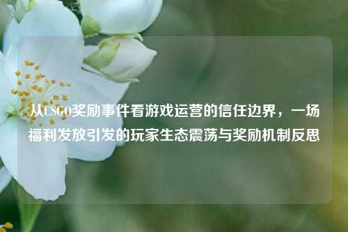 从CSGO奖励事件看游戏运营的信任边界，一场福利发放引发的玩家生态震荡与奖励机制反思