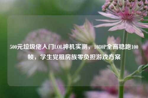500元垃圾佬入门LOL神机实测,1080P全高稳跑100帧,学生党租房族零负担游戏方案