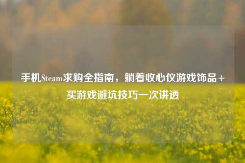 手机Steam求购全指南，躺着收心仪游戏饰品+买游戏避坑技巧一次讲透
