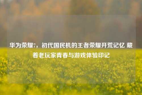 华为荣耀7,初代国民机的王者荣耀开荒记忆 藏着老玩家青春与游戏体验印记