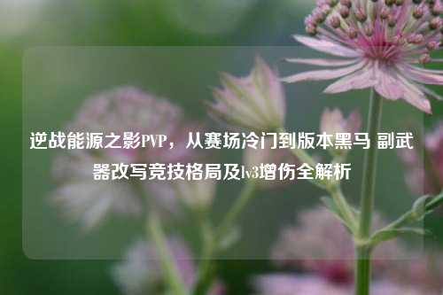 逆战能源之影PVP，从赛场冷门到版本黑马 副武器改写竞技格局及lv3增伤全解析