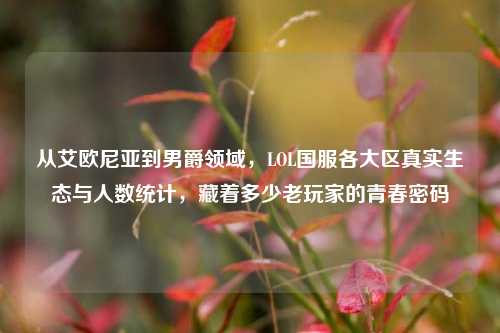 从艾欧尼亚到男爵领域,LOL国服各大区真实生态与人数统计,藏着多少老玩家的青春密码