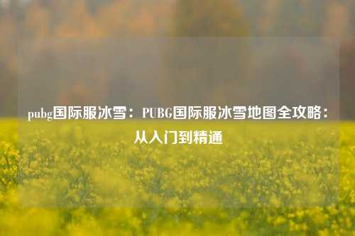 pubg国际服冰雪:PUBG国际服冰雪地图全攻略:从入门到精通
